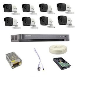 HIKVISION Full HD 5MP Cameras Combo KIT 8CH HD DVR+ 8 Bullet Cameras +2TB Hard DISC+ Wire ROLL +Supply & All Required CONNECTORS