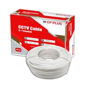 CP PLUS 3+1 Coaxial Pure Copper CCTV Camera Cable (90 Meter) White