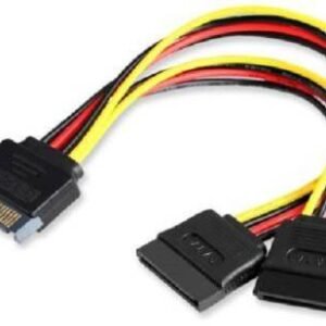 SATA Power Cable,15-pin Y-Splitter SATA Cable 6 Inch Male to Dual Female Power Cable 0.15 m Power Sharing Cable