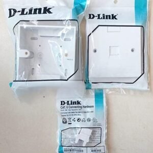 Combo Deal – RJ45 CAT6E LAN I/O Network Keystone Jack + Gang Box + Single Port Face Plate (Set of 1)